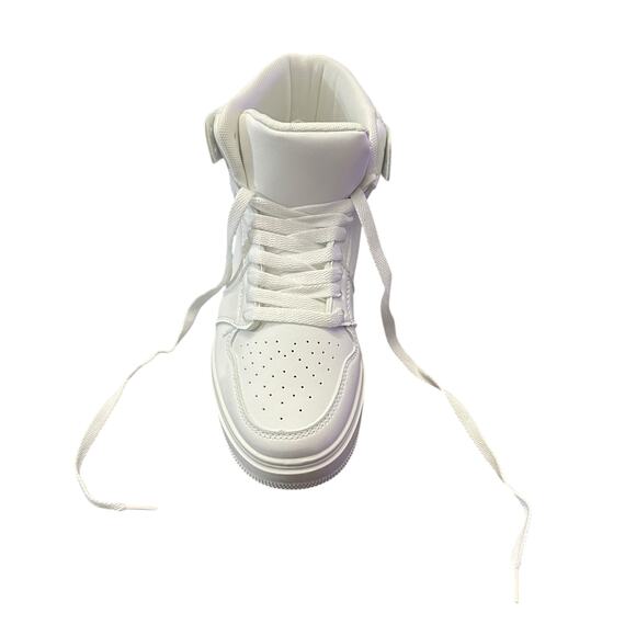 Streetwear Stylish White High Top Sneakers New Pretty Little Thing Lace Up 6 - Picture 3 of 7